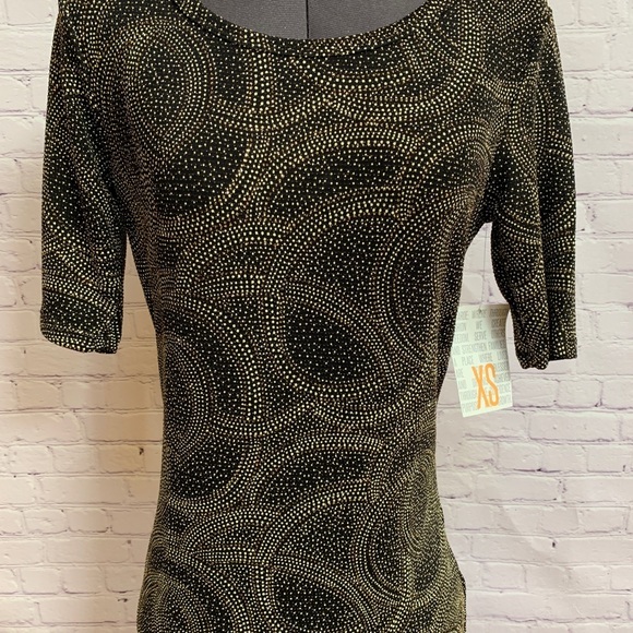 NEW LIMITED Elegant sheath Dress black with Metallic glitter copper & Gold XS - Picture 6 of 8